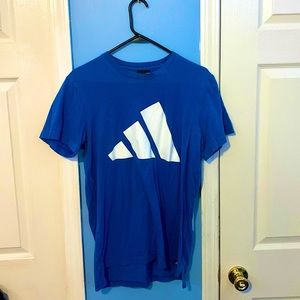 Adidas Blue 3 Strip Short Sleeve Shirt